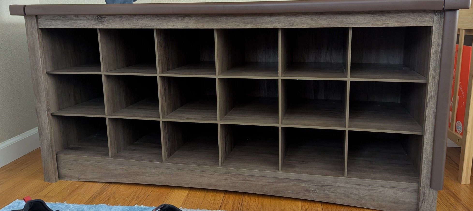 Shoe Cubby Bench for Entryway (Holds 18 Pairs!) | Well-Maintained!