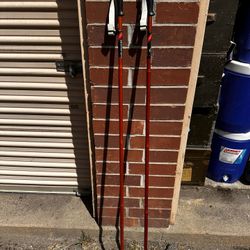 Vintage Bamboo Splitkein Ski Poles 151cm 59.5in Plastic Grips Baskets
