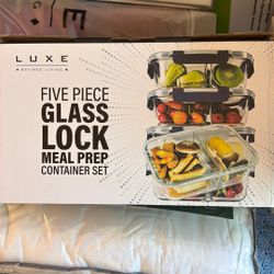 Glass meal prep set 