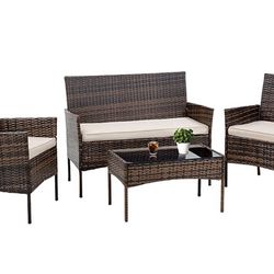 New Brown Patio Set Outdoor Furniture 