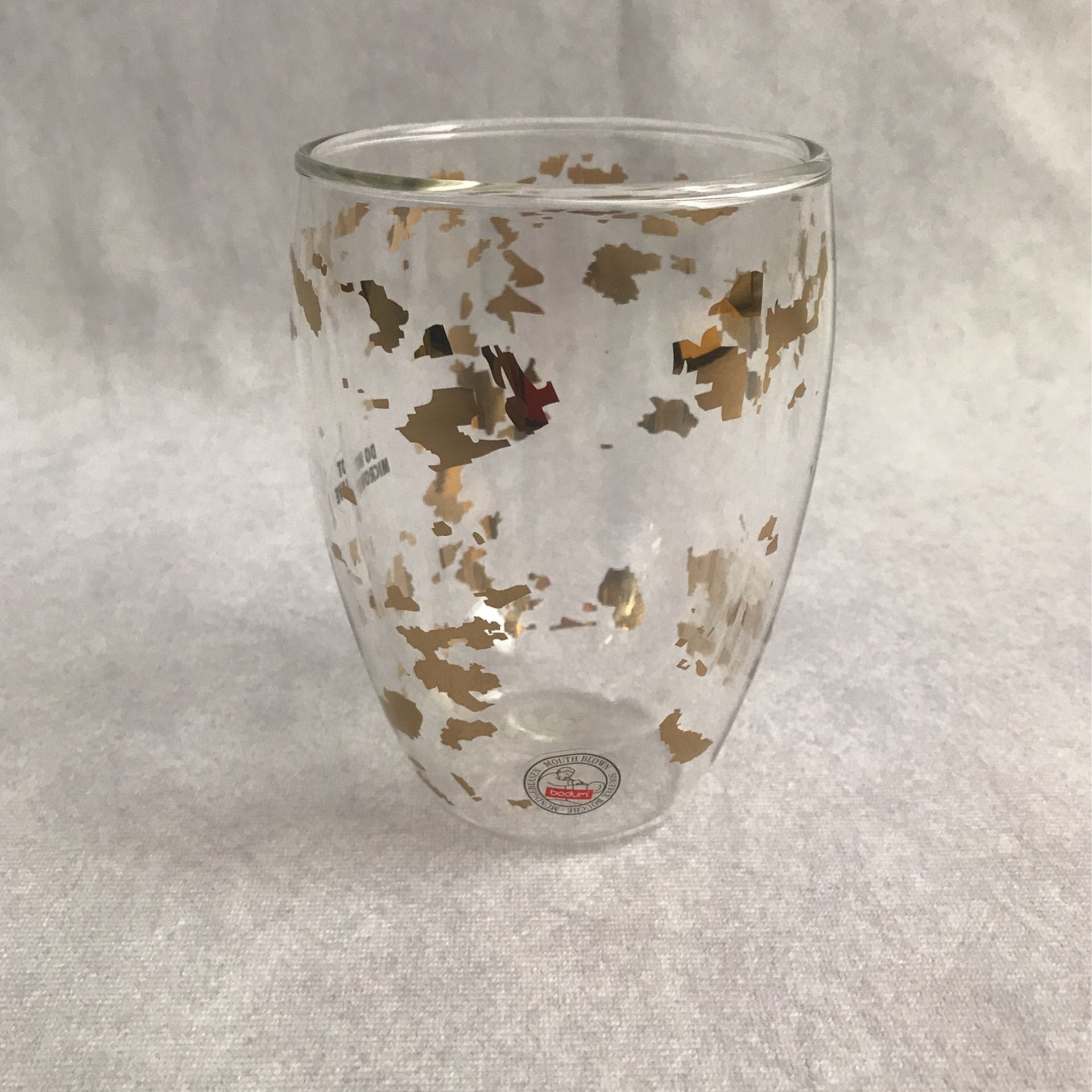 Starbucks 2013 Glass Double Wall Gold Fleck 12oz