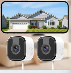 2 Pack 3MP 2K Window Camera，2.4Ghz & 5Ghz WiFi Wireless Indoor & Outdoor Cameras for Home Security with Enhanced Color Night Vision,Mounting Sticker,P