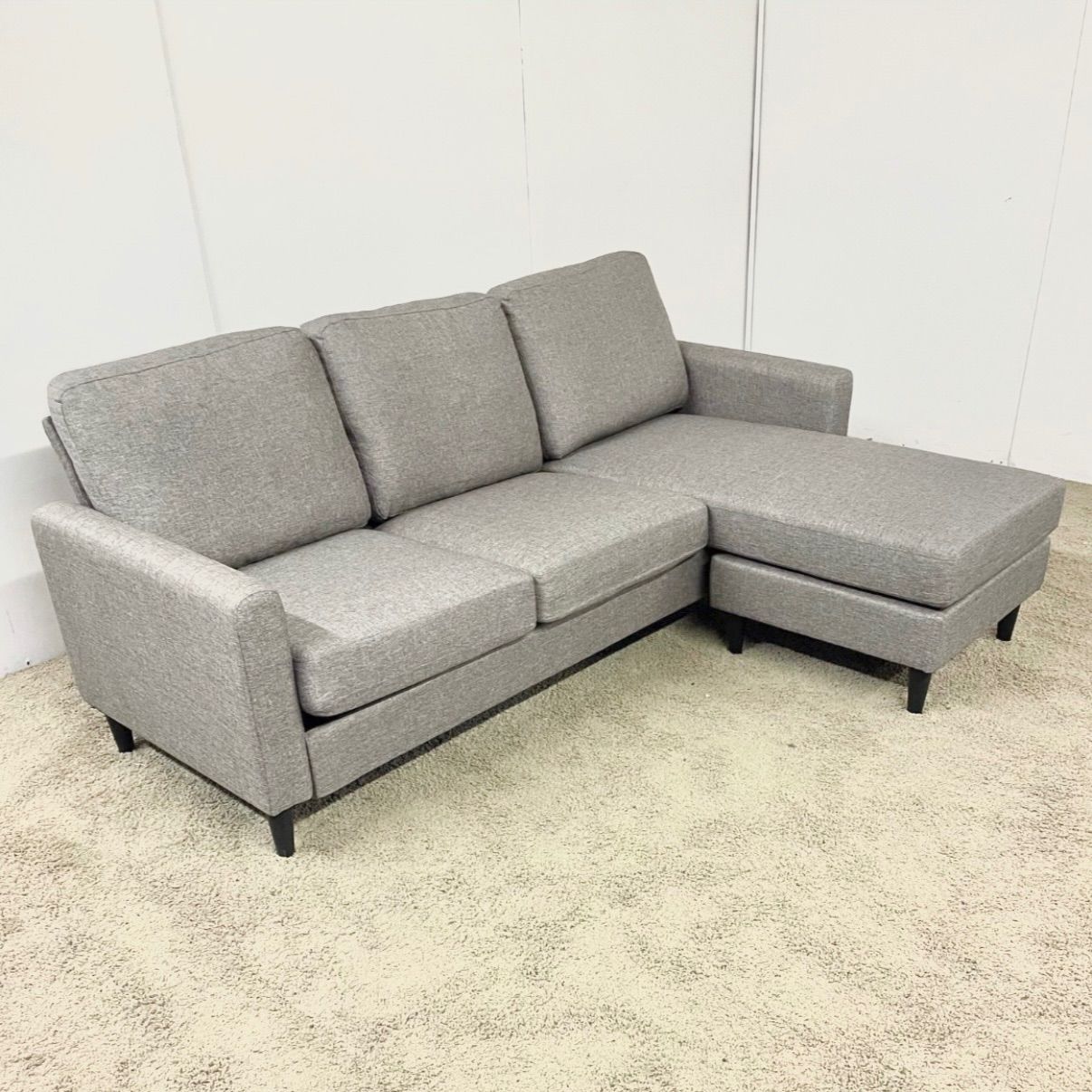 Gray Mid Century Modern 82” Sectional Sofa