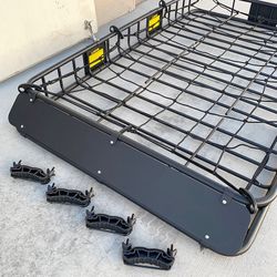 Brand New $160 Roof Basket and Cargo Net (Set) 64x39” Car Top Carrier Luggage Holder 150lbs Max