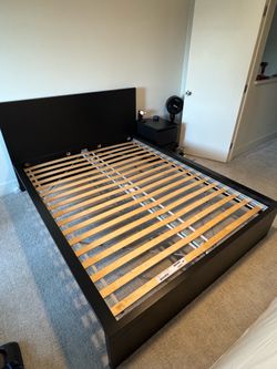 Ikea Malm Black Brown Queen Bed Frame