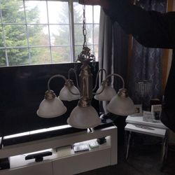 Brushed Nickel 5 Way Dimmable Chandelier