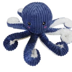 Baby Rattle Stuffed plush octopus blue. 16 width