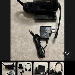 Plantronics Wireless Duo Headsets w/ C052 & W02 Base & Power Supply Tested