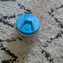 Blue Circle Plastic Food Container with Spoon