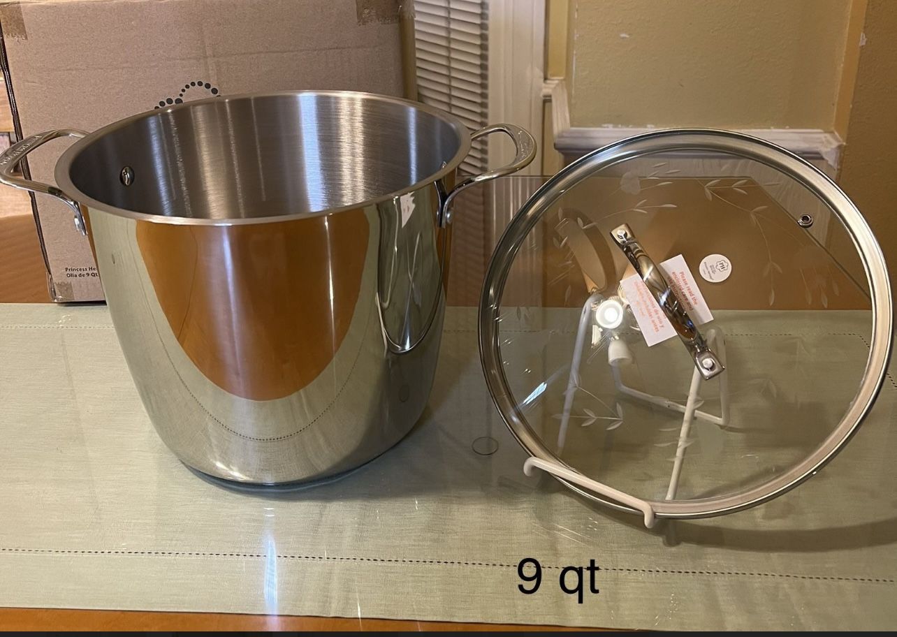 Princess House Stainless Steel Stockpot/ Olla De 9 Qt De Acero Inoxidable Princess House