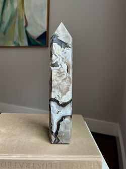 Large Volcano Agate Tower ( H11” ) firm on price