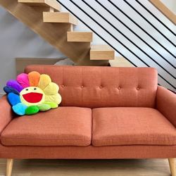 Orange Loveseat Couch