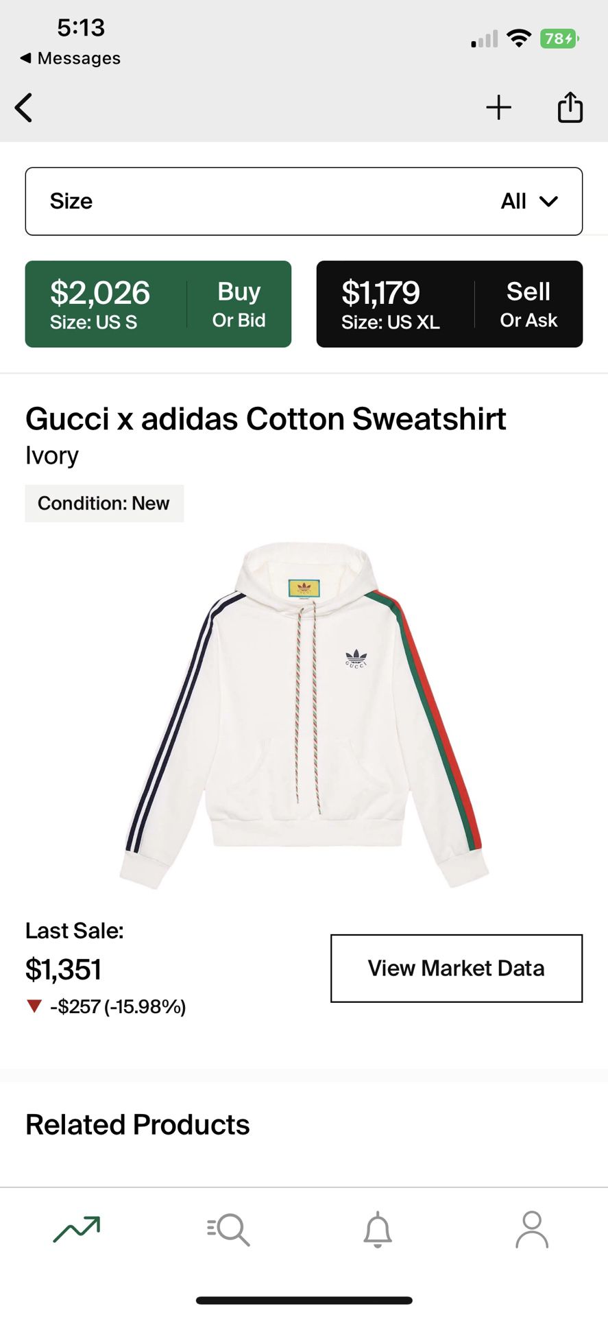 Gucci X Adidas  Sweater 