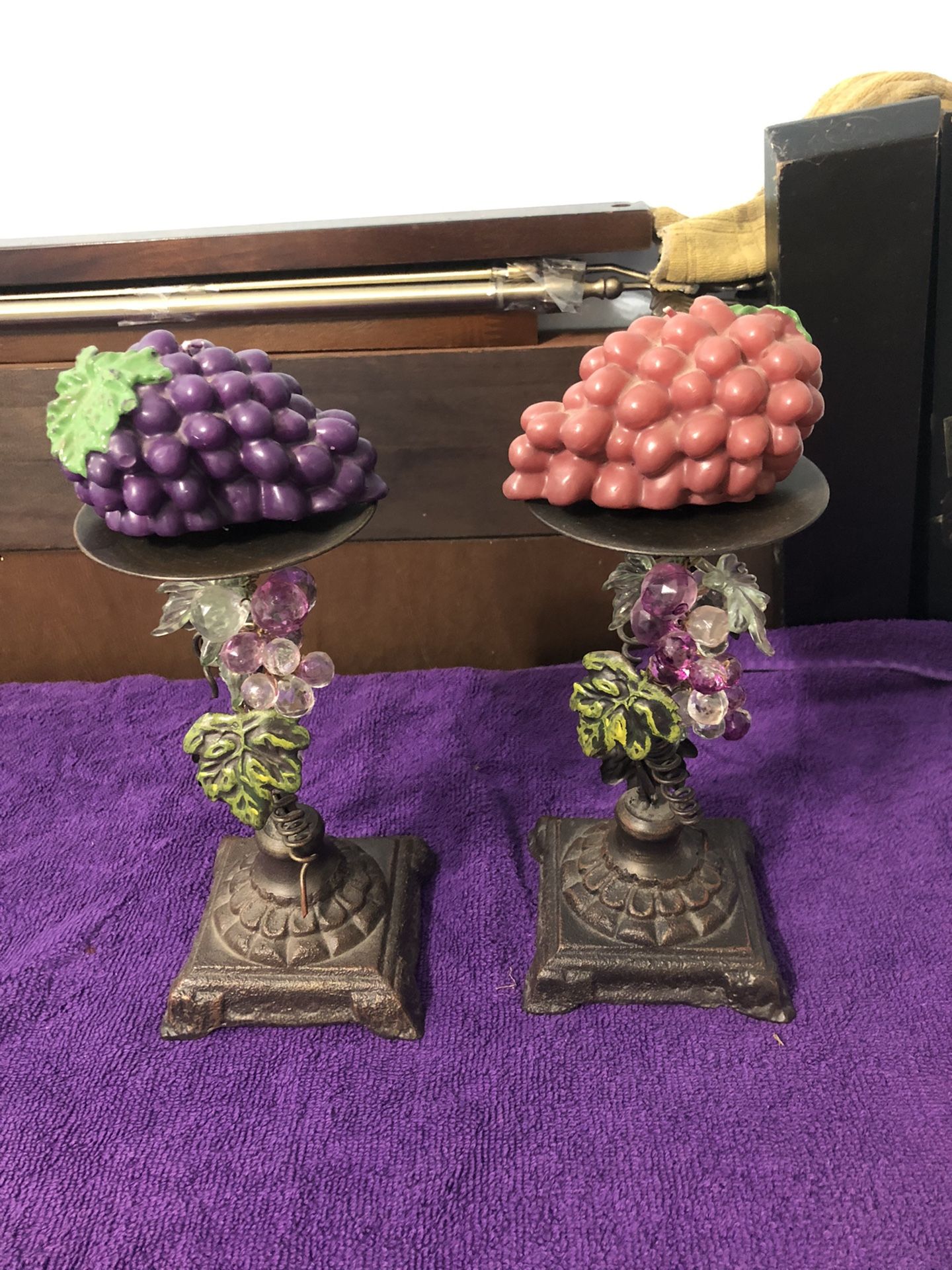 Wrought Iron Candle Holders With Candles