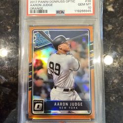 2017 Panini Donruss Optic Aaron Judge #38 Orange /199 RC PSA 10 Gem Mint MVP