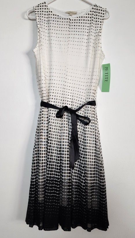 NWT Women's Black And White Sleeveless Dress Size PXL