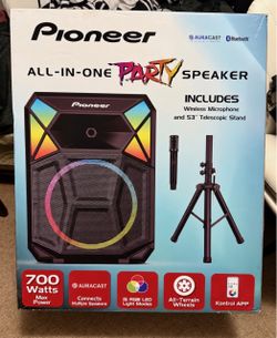 Pioneer Ultimate 700 Watt Party Speaker - LED Lights, Microphone, Stand, FM, Bluetooth