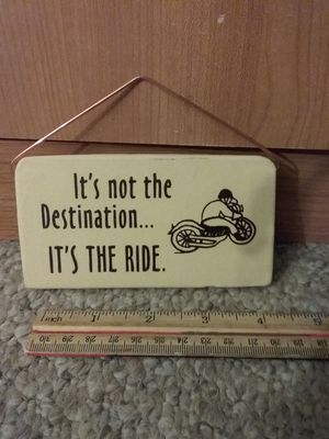 Photo Motorcycle plaque can sit on desk or hang on wall