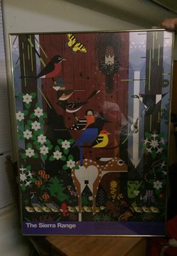 The Sierra range - forest animal gold framed poster