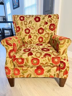 Floral Upholstered Accent Armchair