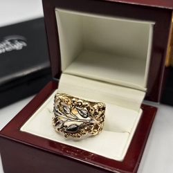 Solid 14kt Gold Nugget Style Ring Anillo De Oro 14kt Estilo Nugget