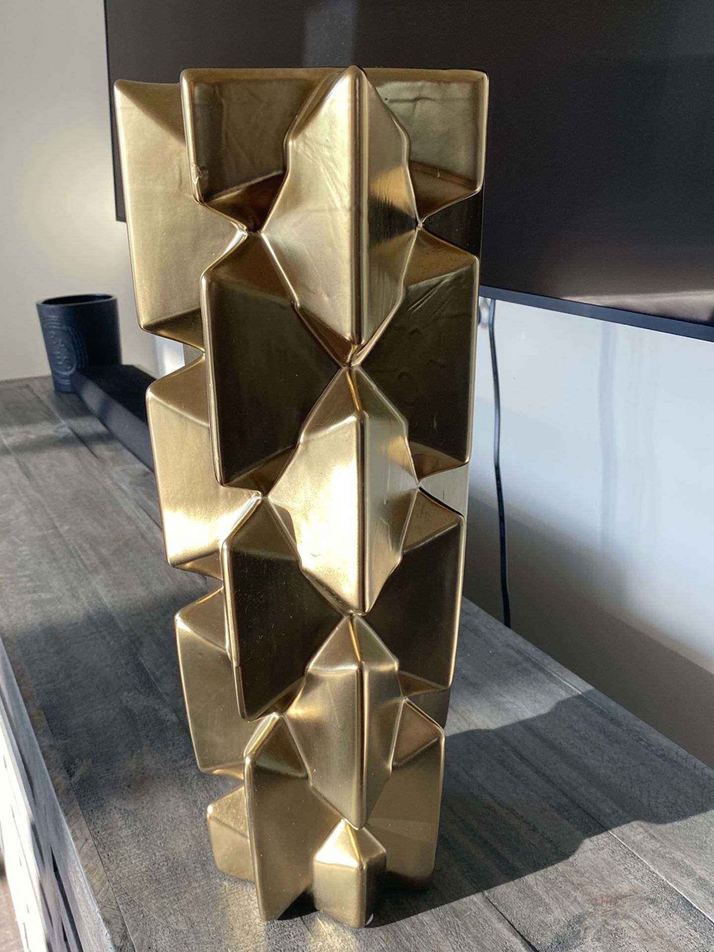 Z Gallerie Geometric Gold Vase