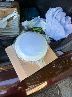 All brand new in box’s lighting and fixtures, also glass back splash