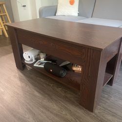 Modern Brown Lift-Top Coffee Table – can deliver to you! Adjustable & Functional