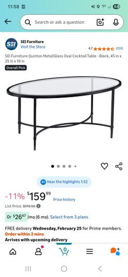 Oval Glass Coffee Table