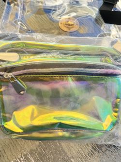New Holographic Double Zipper Fanny Pack Bag Great For A Gift Or A Rave