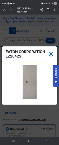 Eaton Panelboard Doorcover