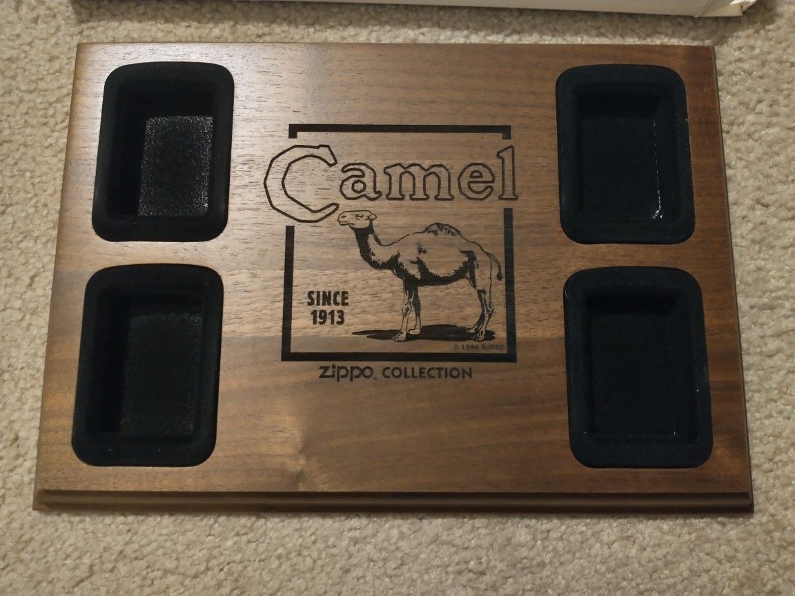 Vintage Camel Zippo Collection Wood Wall Mount 