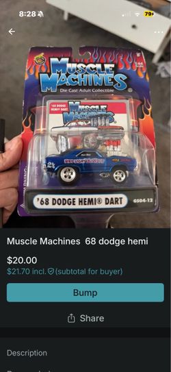 Muscle Machines '68 Dodge Hemi Dart Die Cast