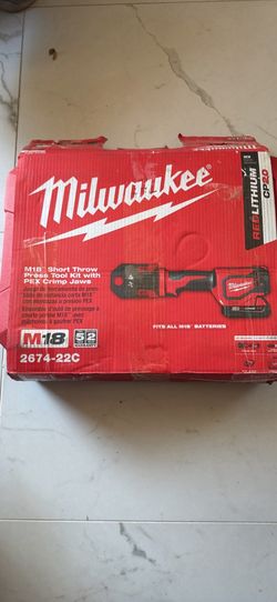 M18 18V Press Tool Kit with 3 PEX Crimp Jaws