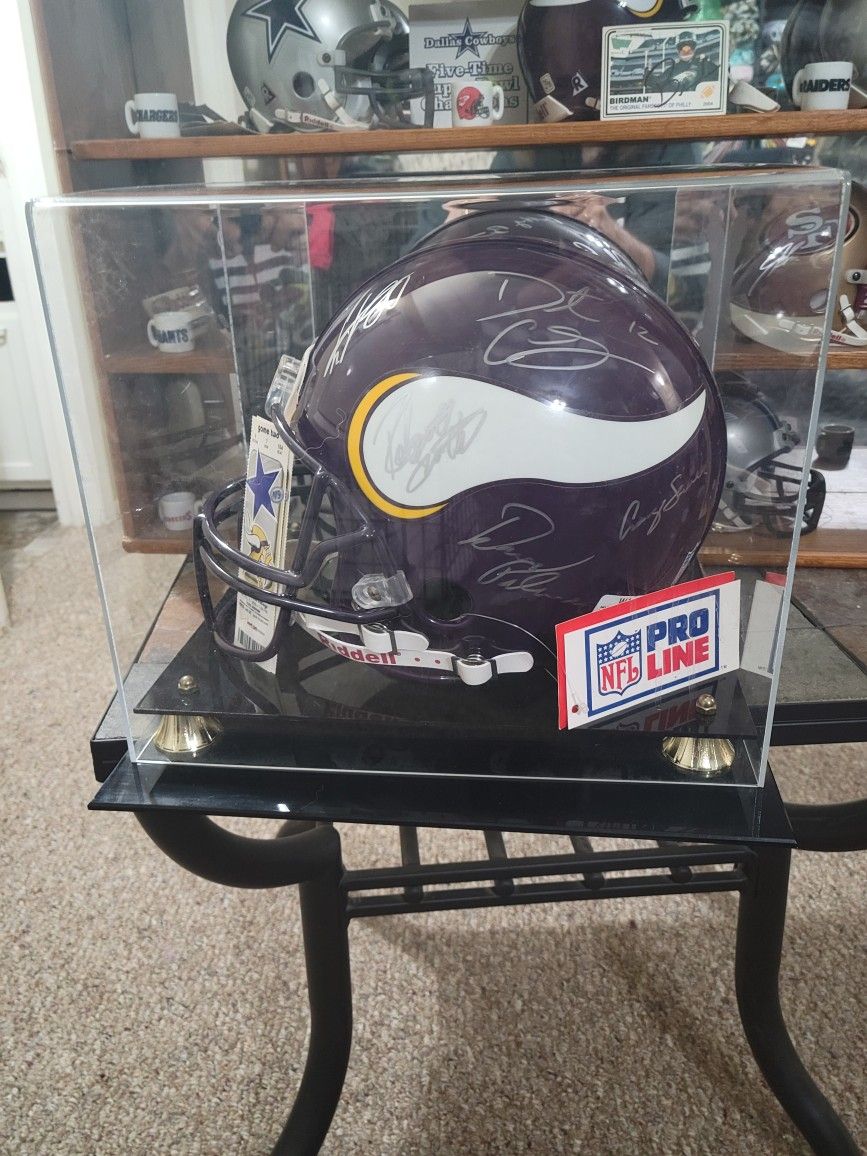 Minnesota Vikings Full Size Helmet Signatures With Authenticity