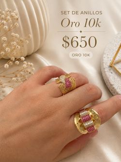 Set de anillos de mujer 10k oro macizo
