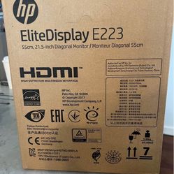 Unopened Box  HDMI Élite Display E223Computer Desk Monitor In Whitestone/Queens