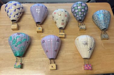 Ceramic Hot Air Balloons, Wall Mount