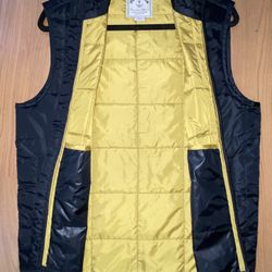 Iron and Resin Freedom Riders Black Exterior Yellow Gold Interior Designer Vest Size S