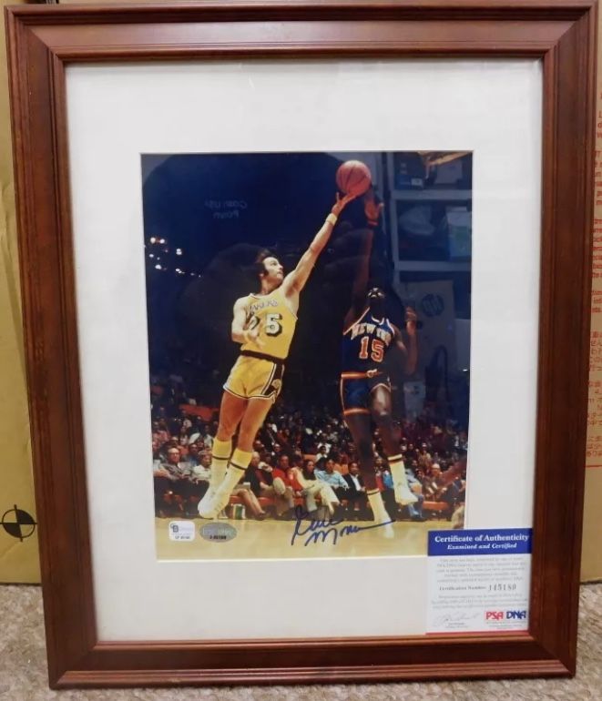 SIGNED FRAMED PICTURE EARL MONROE COA PSA DNA COLLECTIBLE