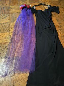 Black dress with vail womens