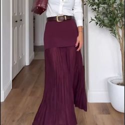 Zara Pleated Maxi Skirt 