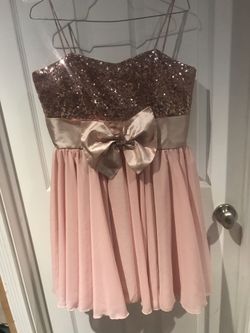 Rose gold sequin party dress fits M
