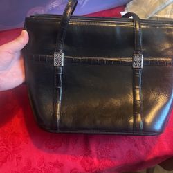 BRIGHTON GENUINE LEATHER STRUCTURED SHOULDER BAG