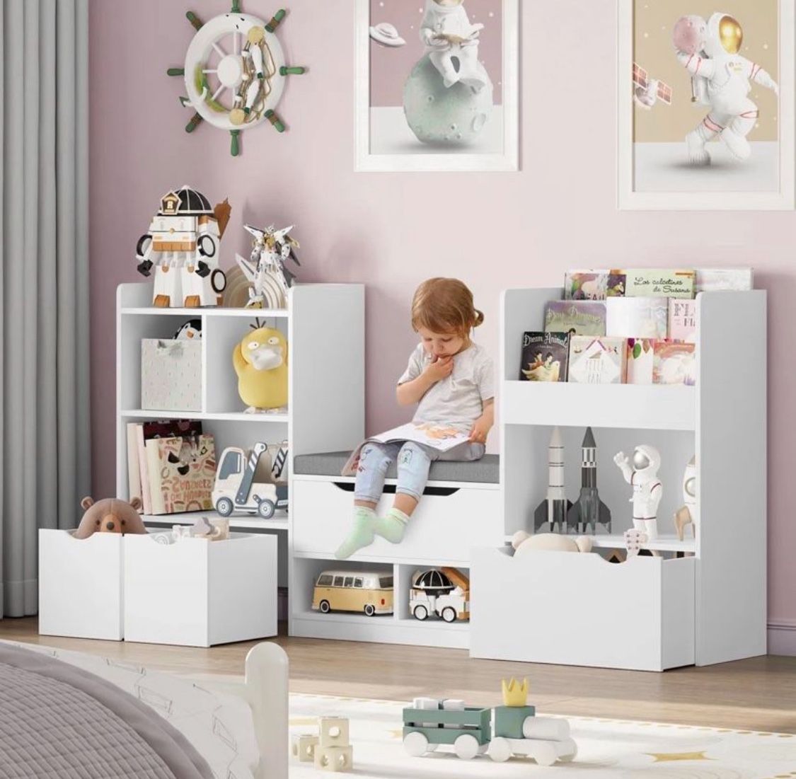 Kids bookshelf with seating PMD 155