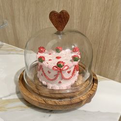 Cloche With Faux Cake