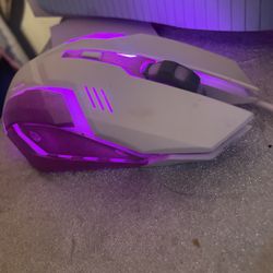 Wired Mouse Pink White