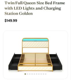 Full bed with led lights