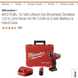 NEW UNUSED MILWAUKEE 2503-22 DRILL DRIVER SET WITH EXTRA BATTERY