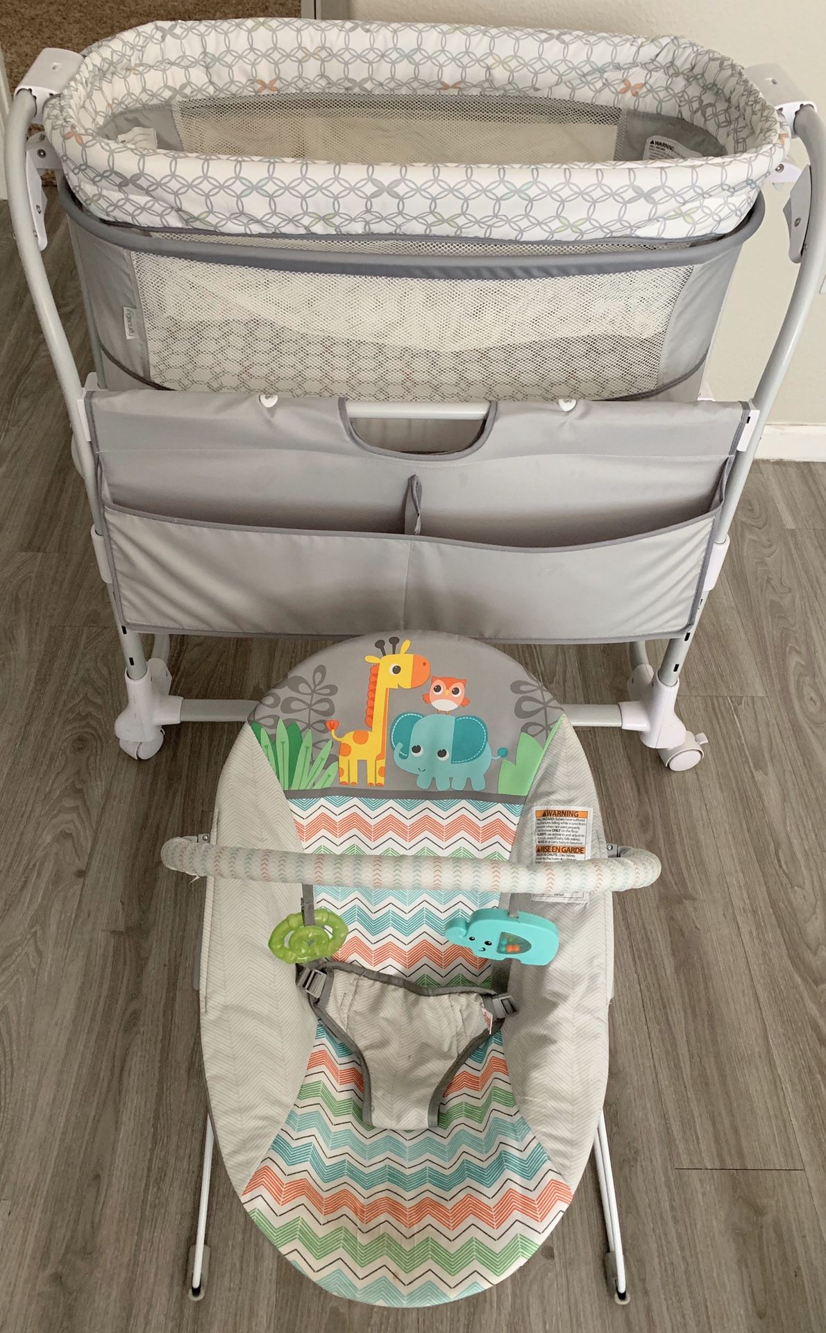 Ingenuity Bassinet and Bright Starts Bouncer